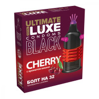 Презерватив черный Luxe Black Ultimate Болт На 32 с ароматом вишни