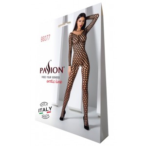 Обольстительный комбинезон сетка черного цвета BS077 (иной угол)