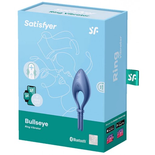 Эрекционное смарт-кольцо Satisfyer Bullseye синее