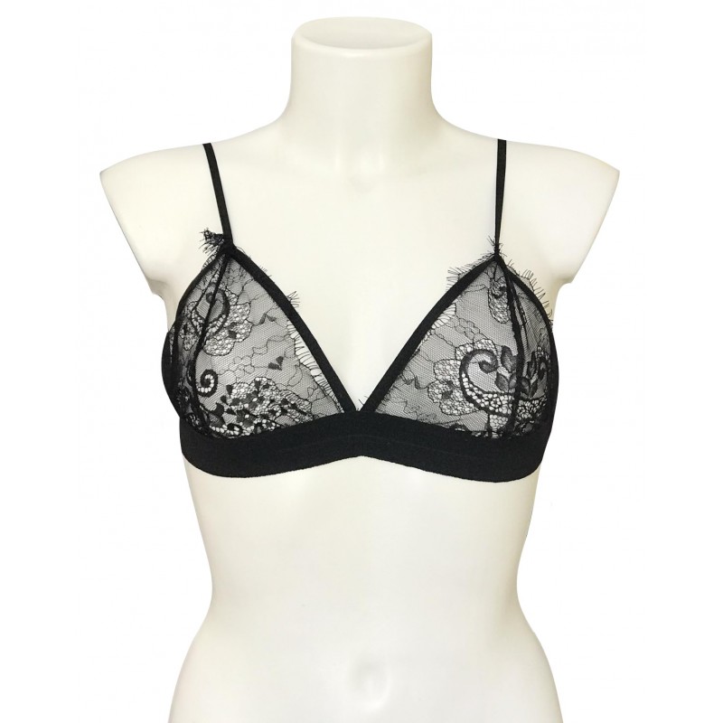 Черный кружевной лиф S/М