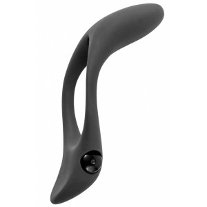 Эрекционное кольцо с двойной вибростимуляцией Pure Passion Stardust Black (иной угол)