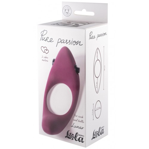 Эрекционное кольцо с двойной вибростимуляцией Pure Passion Lunar Wine Red