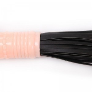 Черная БДСМ плеть с фаллосом 66 см ИМЕЕТ ДЕФЕКТ (иной угол)