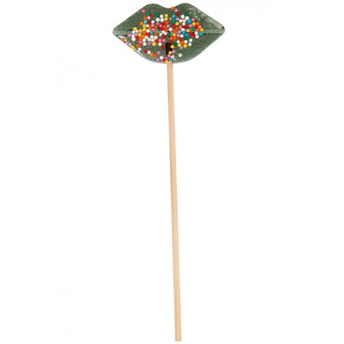 Карамельный леденец Губки зеленого цвета с конфетти