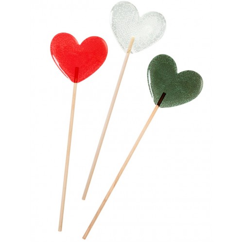 Карамельный леденец Сердечко зеленого цвета