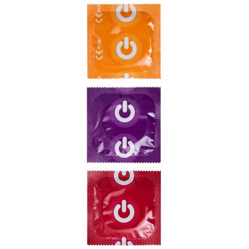 Разноцветные презервативы ON Fruit Colour Mix с фруктовыми ароматами 15 шт