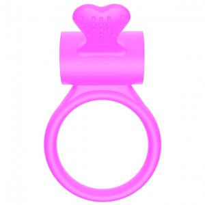 Эрекционное кольцо розовое Heart Clit Cockring