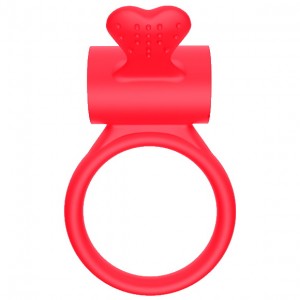 Эрекционное кольцо красное Heart Clit Cockring