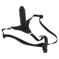 Страпон на ремне черного цвета Silicone Strap-On