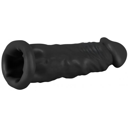 Силиконовая насадка на член черного цвета Silicone Extension