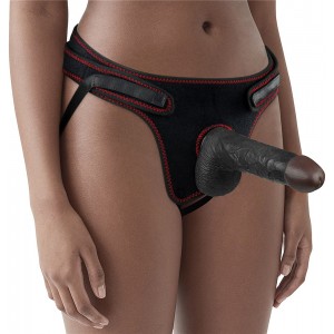 Трусики с страпоном черного цвета Easy Strapon Set 20 см