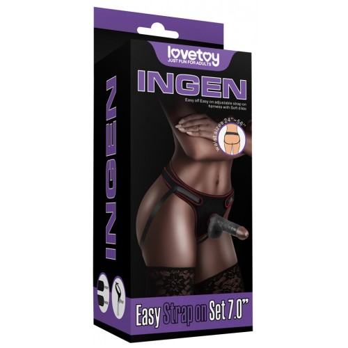 Трусики с страпоном черного цвета Easy Strapon Set 20 см
