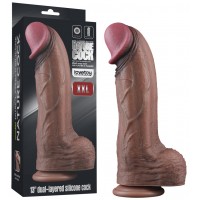 Темнокожий фаллос-гигант Dual Layered Silicone Cock XXL 33 см