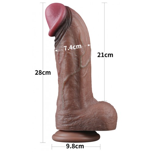 Темнокожий фаллос-гигант Dual Layered Silicone Cock XXL 28 см