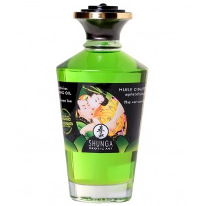 Разогревающее массажное масло c ароматом зеленого чая Shunga Exotic Green Tea 100 мл