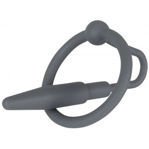 Силиконовый уретральный буж с кольцом под головку Penis Plug (иной угол)