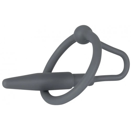 Силиконовый уретральный буж с кольцом под головку Penis Plug
