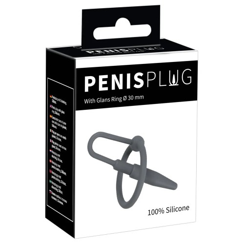 Силиконовый уретральный буж с кольцом под головку Penis Plug