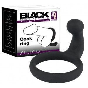 Эрекционное кольцо Black Velvets со стимуляцией промежности 