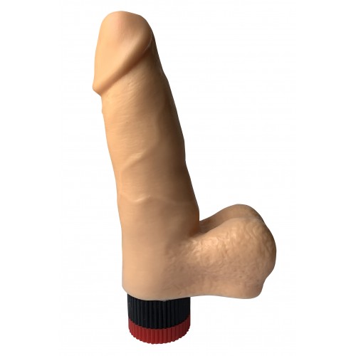 Реалистичный вибратор с объемной мошонкой 16 см