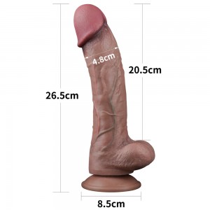 Реалистичный фаллос-мулат с мошонкой Lovetoy Silicone Cock 27 см (иной угол)