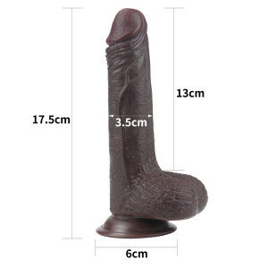 Черный фаллоимитатор на присоске Lovetoy Sliding-Skin Dual Layer Dong 18 см (иной угол)
