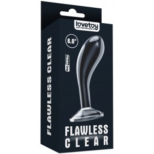 Прозрачный стимулятор простаты Lovetoy Flawless Clear Prostate Plug 15 см (иной угол)