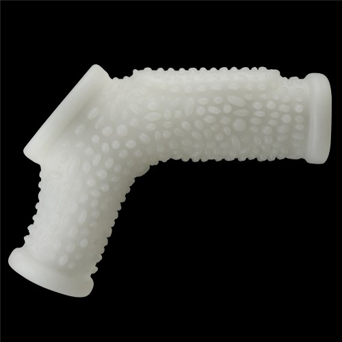 Рельефная вибронасадка на пенис и мошонку Vibrating Drip Knights Ring with Scrotum Sleeve