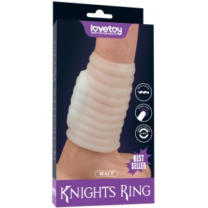 Рельефная вибронасадка на пенис Vibrating Wave Knights Ring (иной угол)
