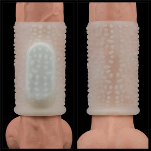 Рельефная вибронасадка на пенис Vibrating Drip Knights Ring (иной угол)