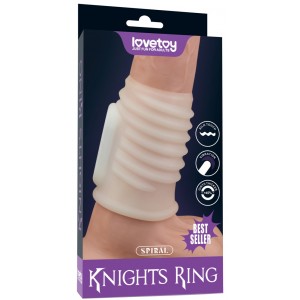 Рельефная вибронасадка на пенис Vibrating Spiral Knights Ring (иной угол)