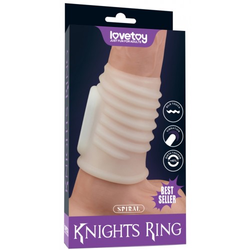 Рельефная вибронасадка на пенис Vibrating Spiral Knights Ring