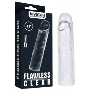 Прозрачная насадка на пенис Flawless Clear Penis Sleeve + 2,5 см к длине