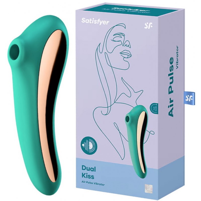 Вакуумно-волновой вибратор Satisfyer Dual Kiss зеленый