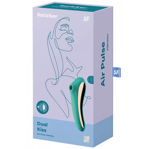 Вакуумно-волновой вибратор Satisfyer Dual Kiss зеленый