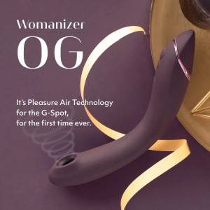 Вакуумный стимулятор точки G с вибрацией Womanizer OG черный (иной угол)