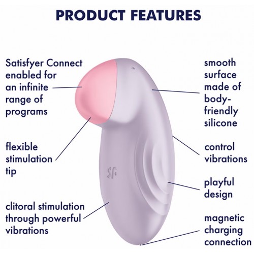 Перезаряжаемый смарт-стимулятор с вибрацией Satisfyer Tropical Tip