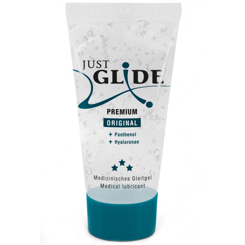 Веганский лубрикант JustGlide Premium с гиалуроном и пантенолом 20 мл