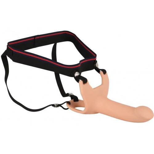 Реалистичный фаллопротез на ремнях Strap-On + 5 см к длине