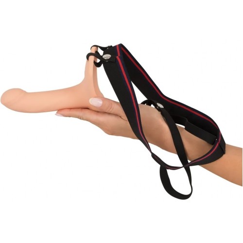 Реалистичный фаллопротез на ремнях Strap-On + 5 см к длине