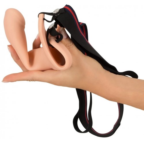 Реалистичный фаллопротез на ремнях Strap-On +6 см к длине