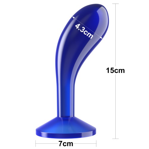 Стимулятор простаты Lovetoy Flawless Clear Prostate Plug синего цвета 15 см