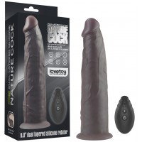Реалистичный вибратор-мулат с ротацией Dual Layered Silicone Rotator 23 см