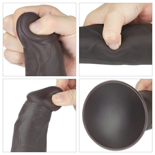 Реалистичный вибратор-мулат с ротацией Dual Layered Silicone Rotator 23 см