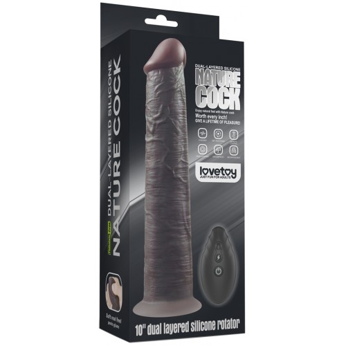 Реалистичный вибратор-мулат с ротацией Dual Layered Silicone Rotator 25 см