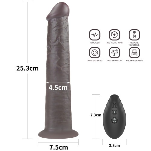 Реалистичный вибратор-мулат с ротацией Dual Layered Silicone Rotator 25 см