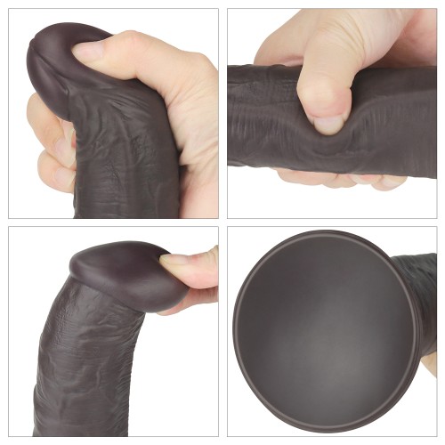 Реалистичный вибратор-мулат с ротацией Dual Layered Silicone Rotator 25 см
