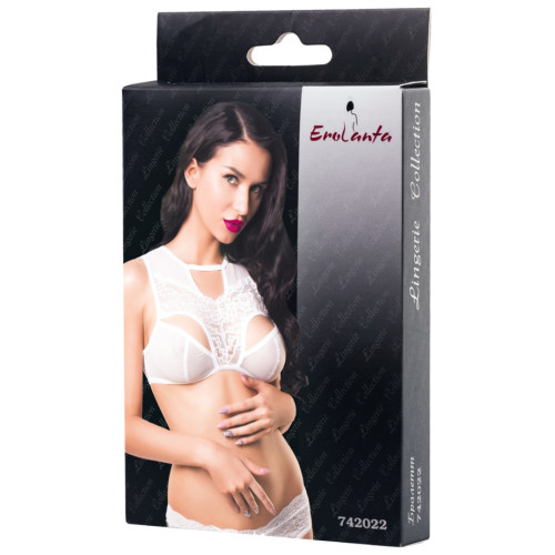 Белый бралетт Erolanta с кружевными вставками 42-44