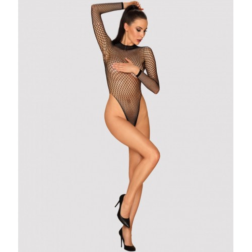 Сексуальное черное боди в крупную сеточку S/L