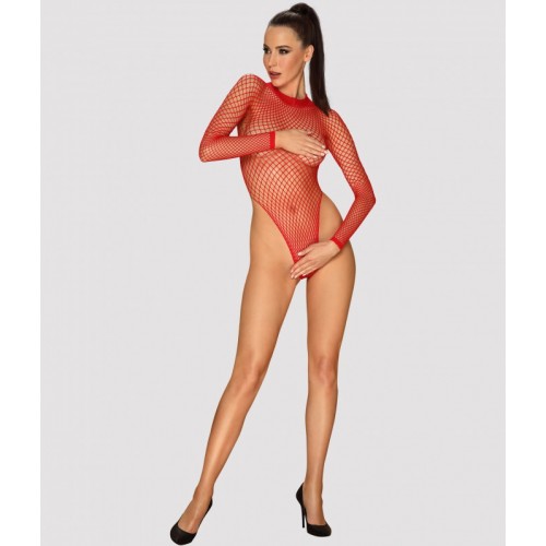 Сексуальное красное боди в крупную сеточку XL/XXL